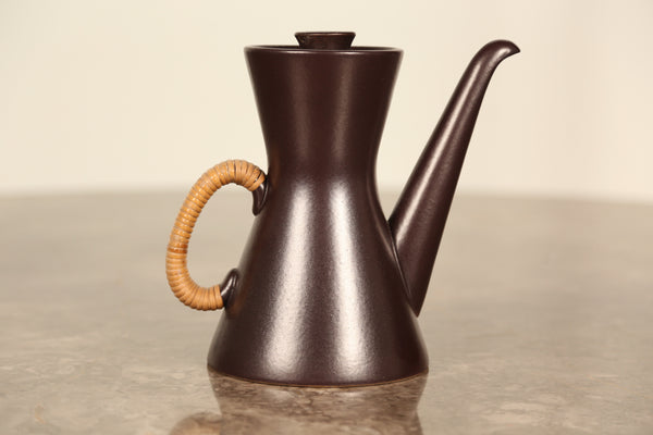 ‘Terma’ coffee pot with cane handle by Stig Lindberg (1955)