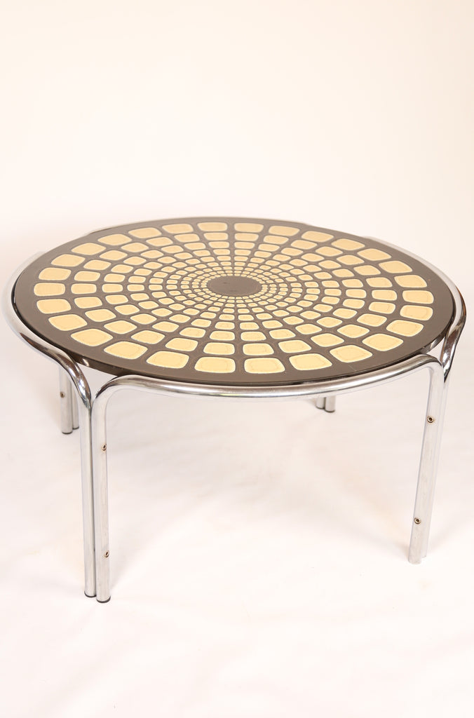 1960s ceramic topped circular table