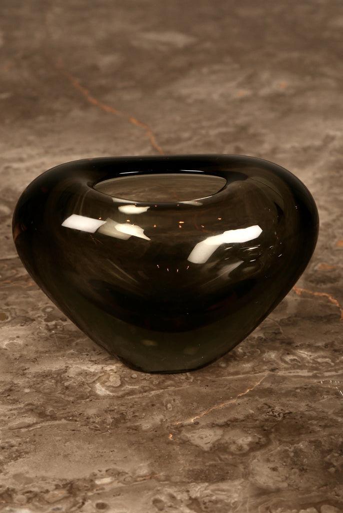 LARGE Heart Vase in smoked glass by Per Lütken for Holmegaad C1967 (Denmark)