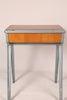 Childrens beech and metal school desk and chair by James Leonard (1950s) Britain