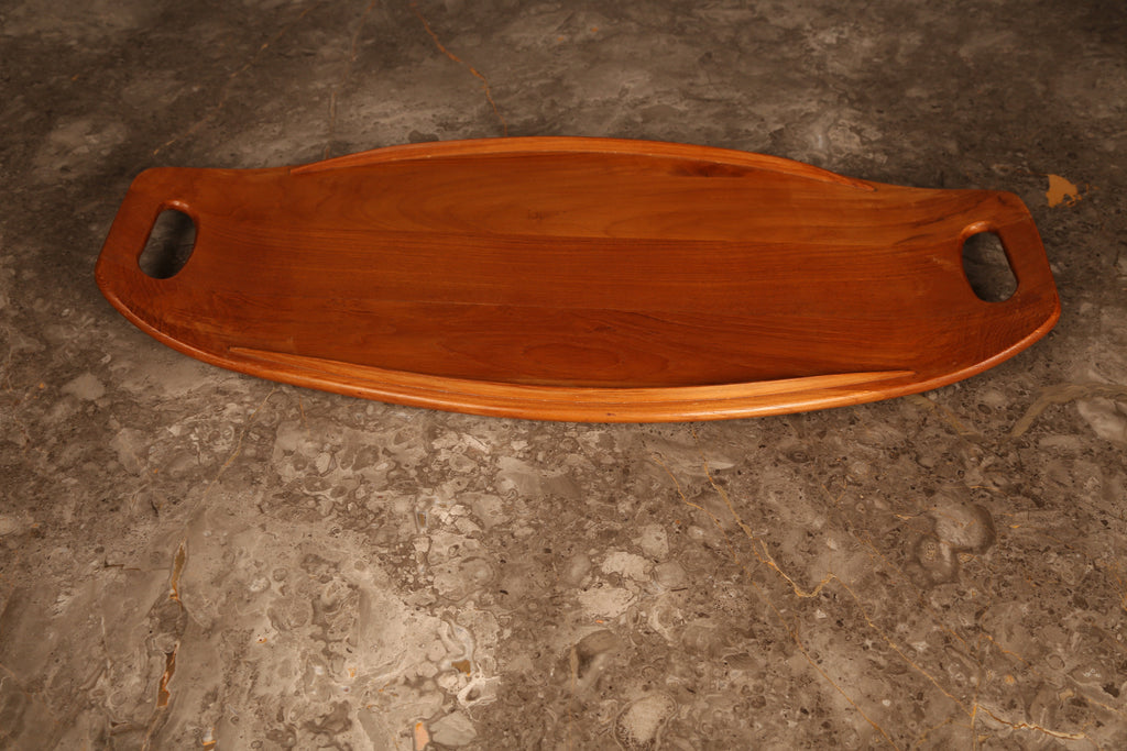 Danish Midcentury surfboard table tray in teak (1960s)