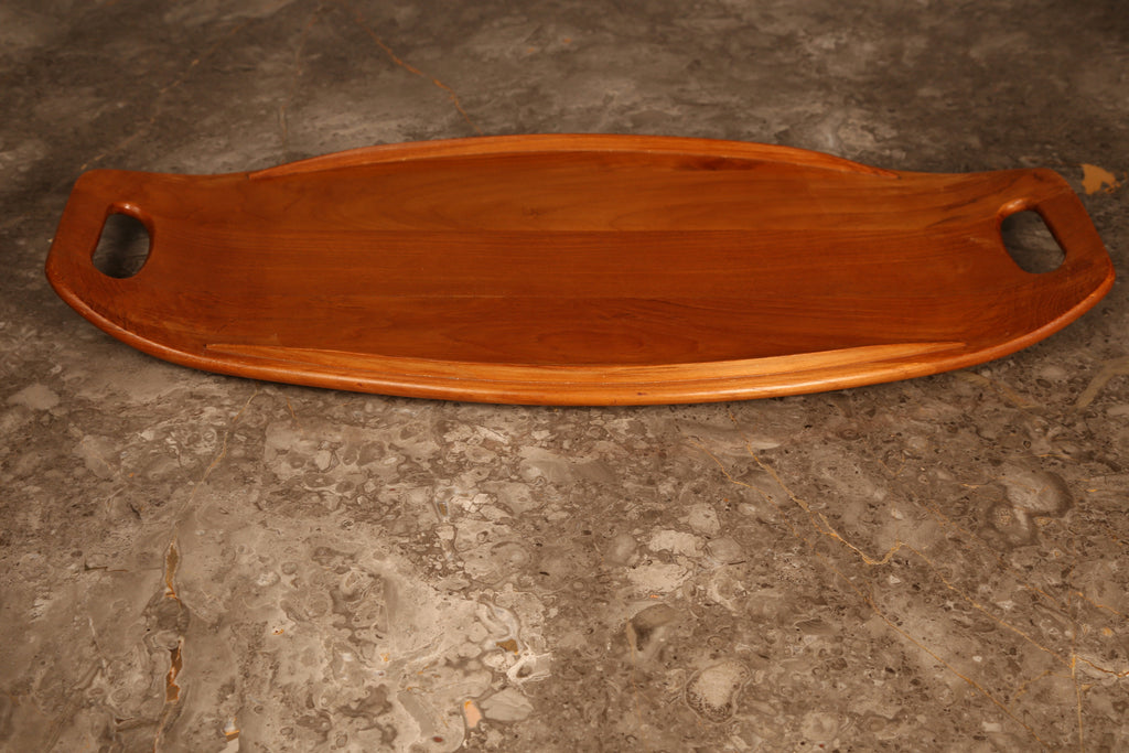 Danish Midcentury surfboard table tray in teak (1960s)