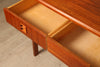 1960s teak kneehole desk with intregrated shelf