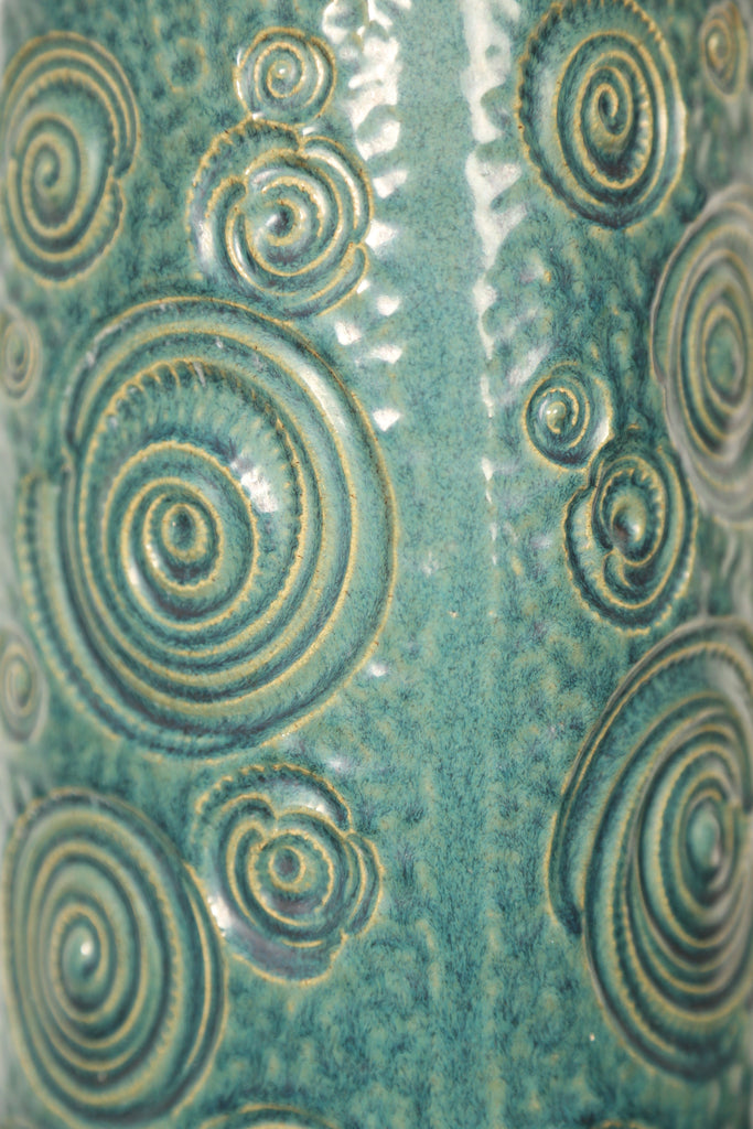 Large Aquamarine West German Scheurich floor vase (1970s)