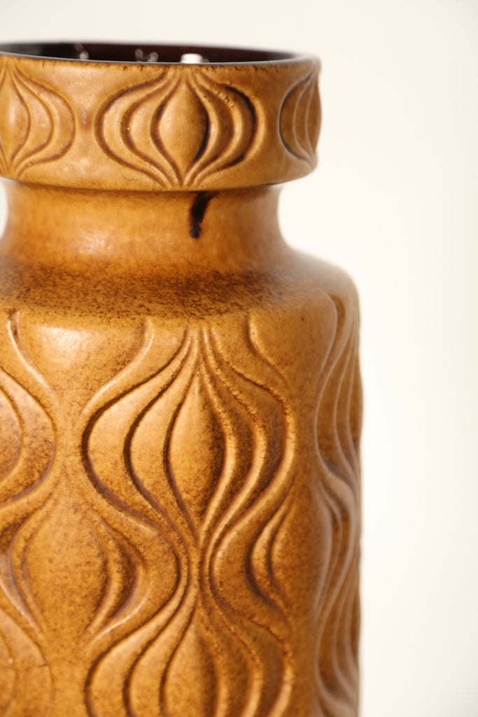 Extra Large Ochre Floor Vase by Scheurich, Germany (1970s)