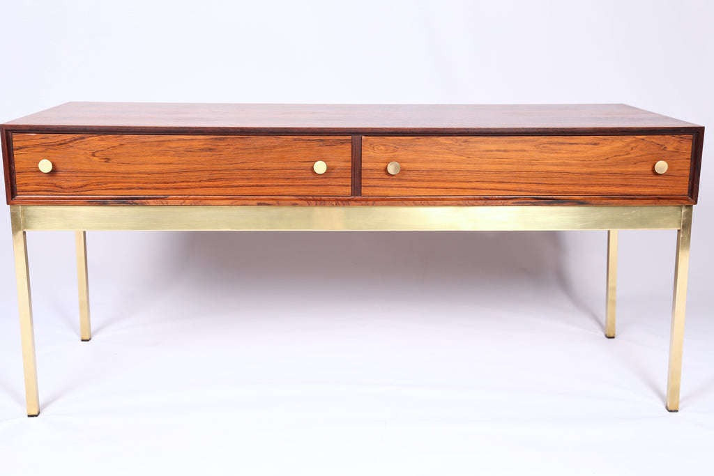Rosewood and Brass side table by Poul Nørrekit, Sweden (1960s)