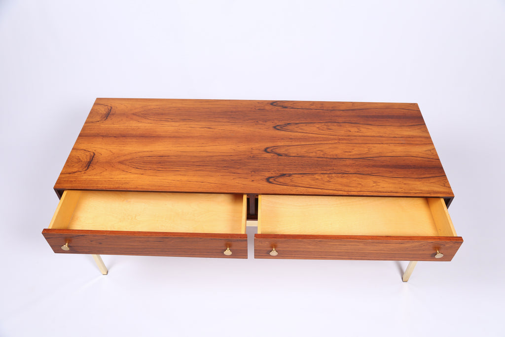 Rosewood and Brass side table by Poul Nørrekit, Sweden (1960s)