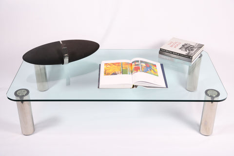 'Marcuso' table in glass and Chrome by Marco Zanuso for Zanotta (C1965)